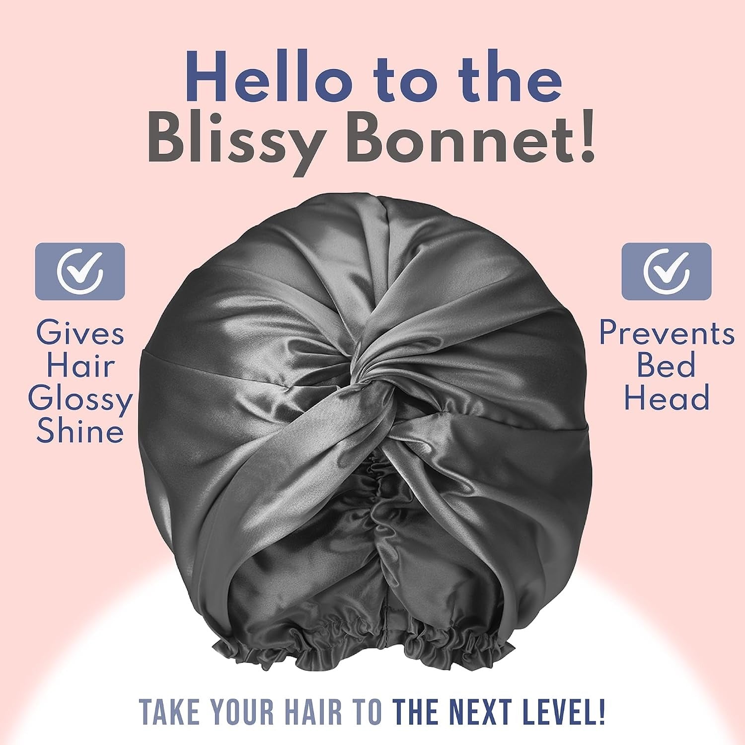 BLISSY Silk Bonnet For Sleeping For Long And Curly Hair - 100% Pure Mulberry Silk 22 Momme 6a High-grade Fibers