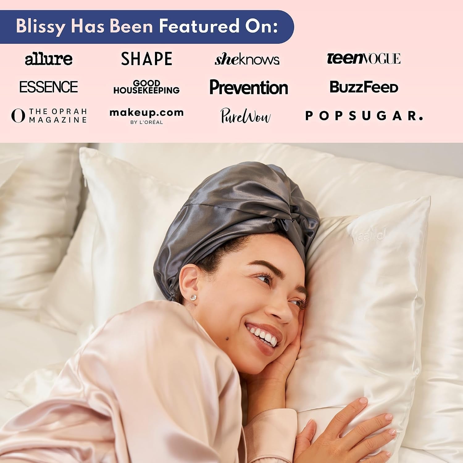 BLISSY Silk Bonnet For Sleeping For Long And Curly Hair - 100% Pure Mulberry Silk 22 Momme 6a High-grade Fibers