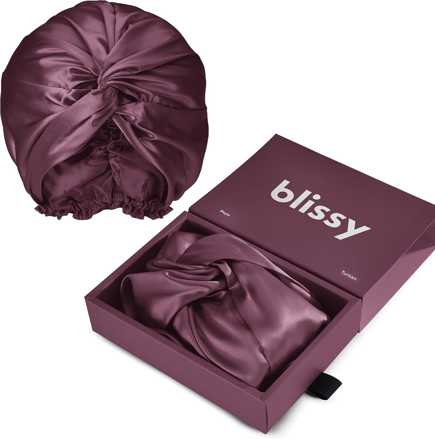 BLISSY Silk Bonnet For Sleeping For Long And Curly Hair - 100% Pure Mulberry Silk 22 Momme 6a High-grade Fibers